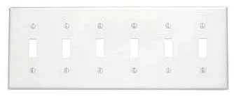 Leviton 88036 Wallplate 6 Gang Standard Size Thermoset White