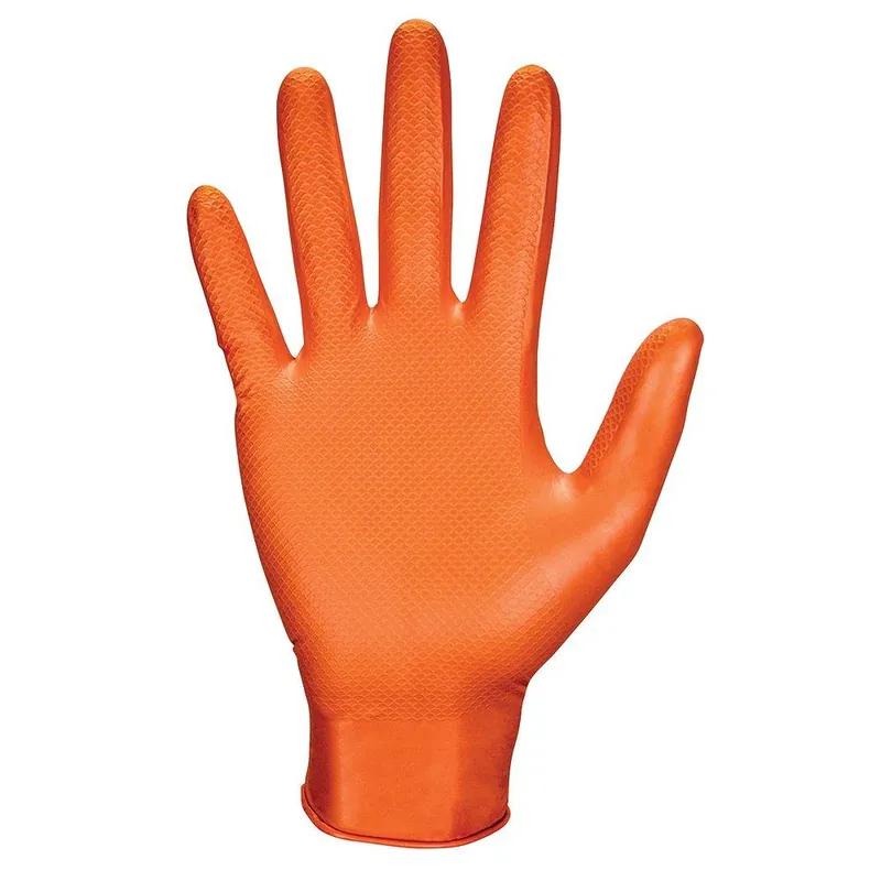 SK0478248-US20260702-105043-0 SAS Safety 66472 Astro-Grip 7 mil Size M Powder Free Rubber Disposable Glove in Hi-Visibility Orange (Pack of 100) - Image 1