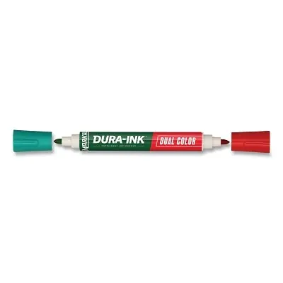 MARKAL 96331 Dura-Ink Dual Color Permanent Ink Marker Green/Red 1.5 mm