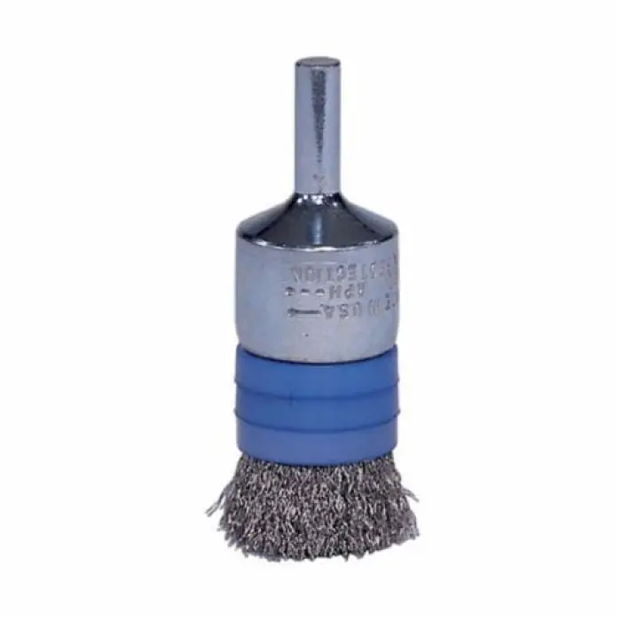 Weiler 11100 End Brush - Steel, Crimped, 1/2 in Diameter, 20000 RPM Max