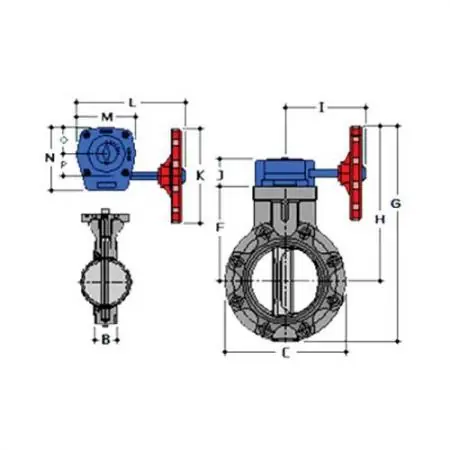 Spears 722321-080 8 PVC Butterfly Valve EPDM W/Gear OP