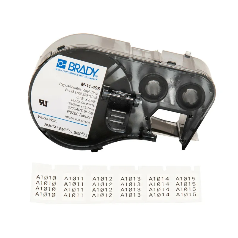 SK0479796-US20260702-105043-0 Brady M-11-498 Label Vinyl 0.5in x 0.75in BK/WT 220/RL - Image 1