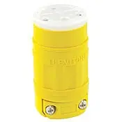 SK0479800-US20260702-105043-0 Leviton 15W49 15-Amp 250 Volt Straight Blade Industrial Grade Connector Grounding Wetguard Yellow - Image 1