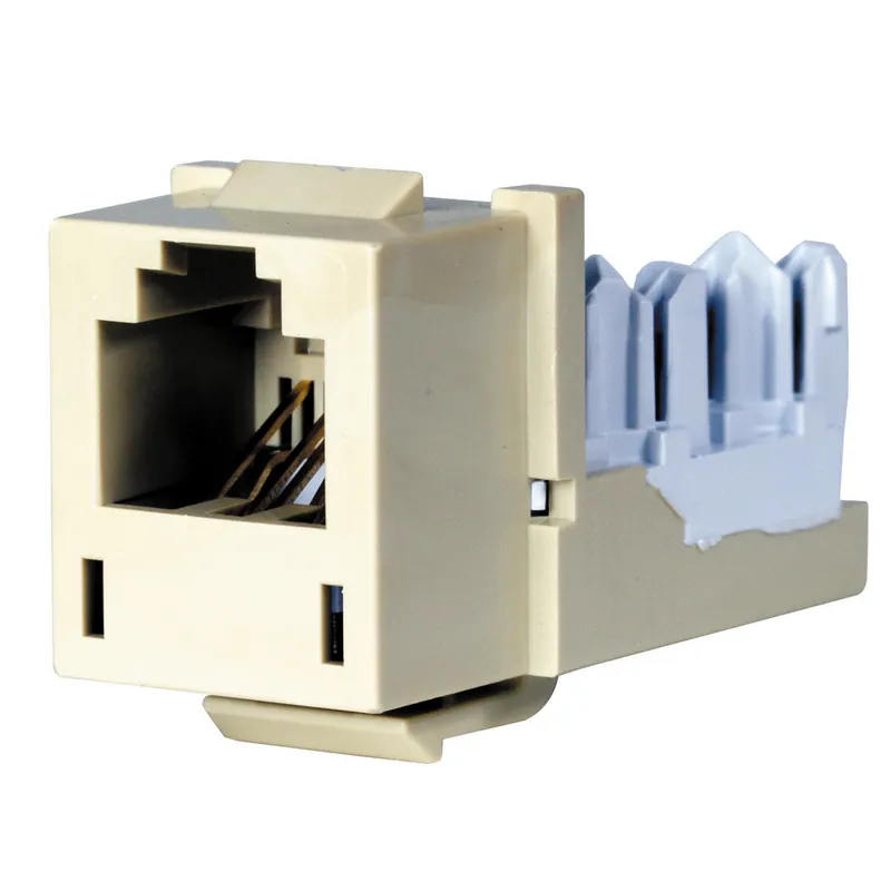 Hubbell HXJUEI 6-Position Ivory USOC Modular Keystone Jack
