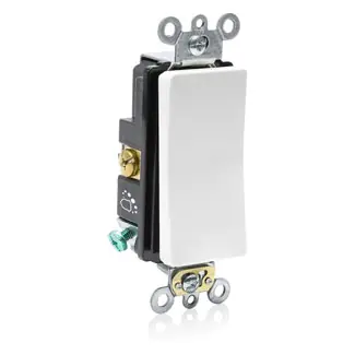 SK0479999-US20260702-105043-0 Leviton A5621-2W Decora Plus 20 Amp 120/277 Volt Single-Pole Quiet Rocker Switch - Image 1