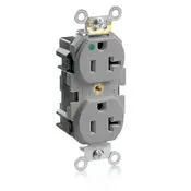 SK0480032-US20260702-105043-0 Leviton M8300-HGY 20 Amp, 125 Volt, Narrow Body Duplex Receptacle - Image 1