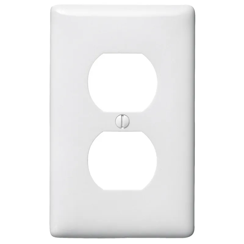 Hubbell NPJ8W 1-Gang White Nylon Medium 2-Duplex Receptacle Wallplate