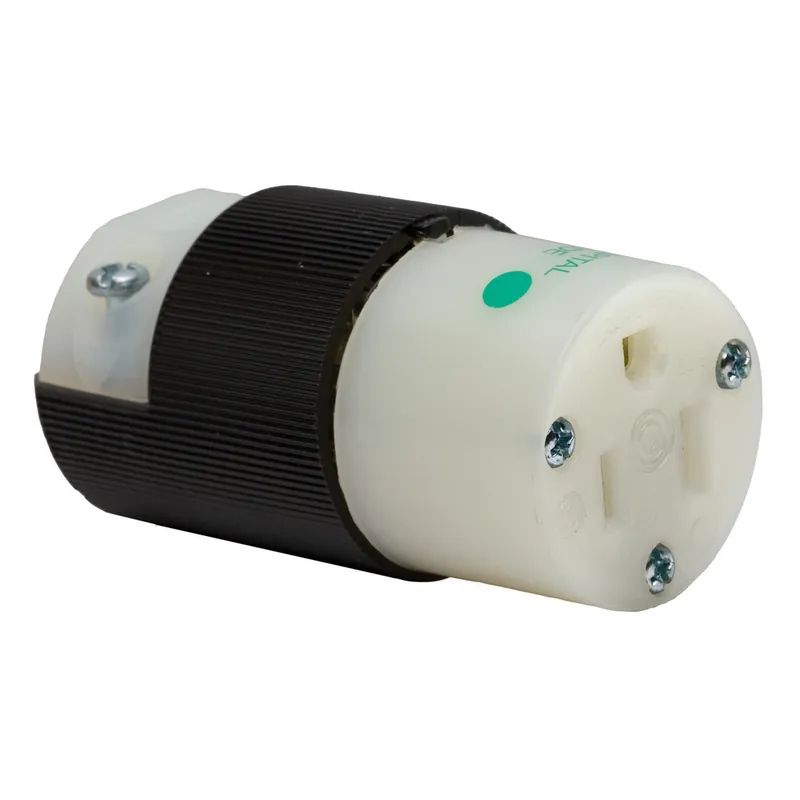SK0480474-US20260702-105043-0 Hubbell HBL8219C 15 Amp 125 Volt 2-Pole 3-Wire NEMA 5-15R Black/White Nylon Straight Blade Device Connector Body - Image 1