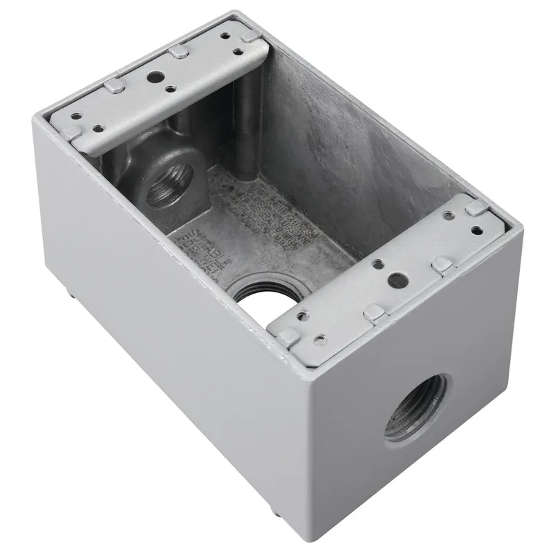 Legrand-Pass & Seymour WPBD23 Weatherproof 1 Gang Deep Box, 3 Hole 1/2, 23 Cu.In. with Threaded Holes