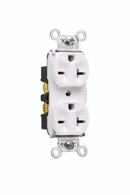 Legrand 5862I Heavy-Duty Spec Grade Duplex Receptacle 20A 250V - Ivory