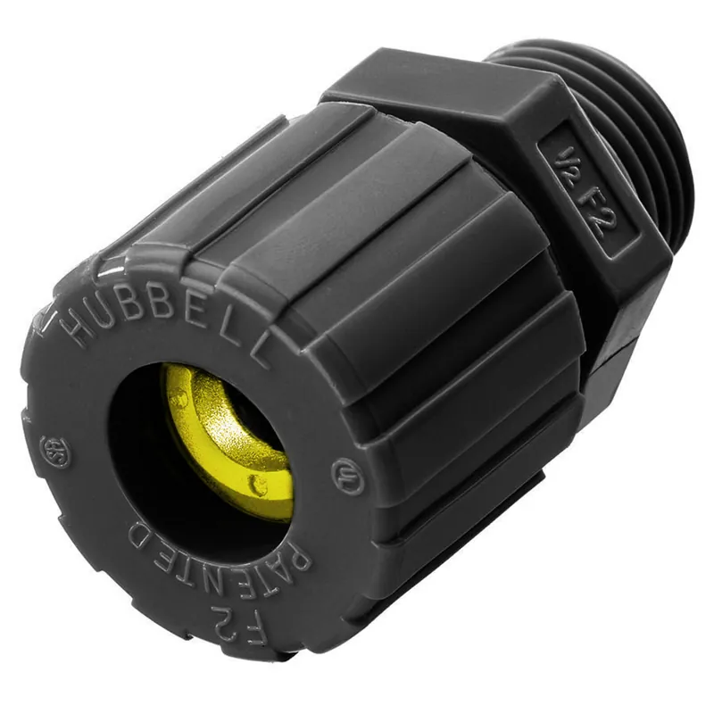 SK0480540-US20260702-105043-0 Hubbell SHC2037CR 3/4 Inch Male Threaded 0.625 to 0.75 Inch Gray Nylon Straight Cord Connector - Image 1