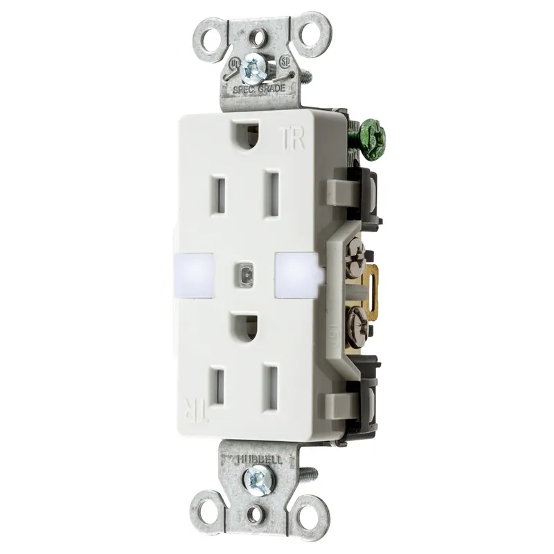 Hubbell Wiring Device-Kellems DR15NLWH HCI DR15NLWH TAMP RES, DECO FACE, N 15A 125V