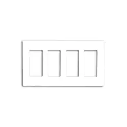 SK0480996-US20260702-105043-0 Leviton 80312-SE 4-Gang Decora Plus Wallplate Screwless Snap-On Mount Black - Image 1