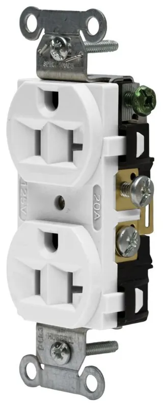 Hubbell Wiring Device-Kellems 5362AW HWDK 5362AW RCPT, DUP SB, HUBPRO, 2
