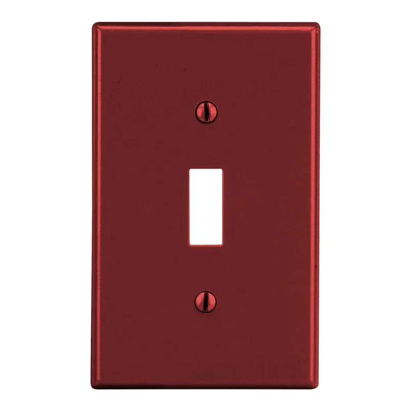 Hubbell Wiring Device-Kellems P1R HWDK P1R Wallplate, 1-G, Toggle, Red