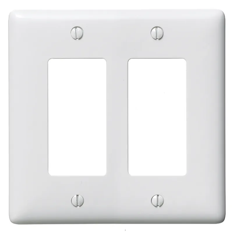 Hubbell NP262W 2-Gang 2-Device GFCI, Surge Receptacle & Decorator Device Wallplate