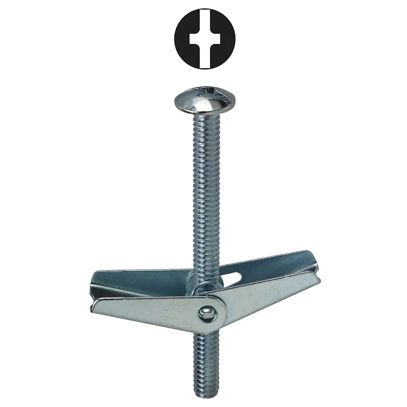 LH Dottie TBC84 Mushroom Head with Spring Wing, 4 in length, 1/8 in diameter, 3/8 in drill size