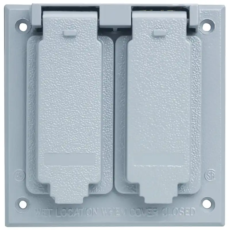 Legrand-Pass & Seymour CA262-G Cast Weatherproof Cover 2 Gang 2 Decorator 4 Screw Mounting