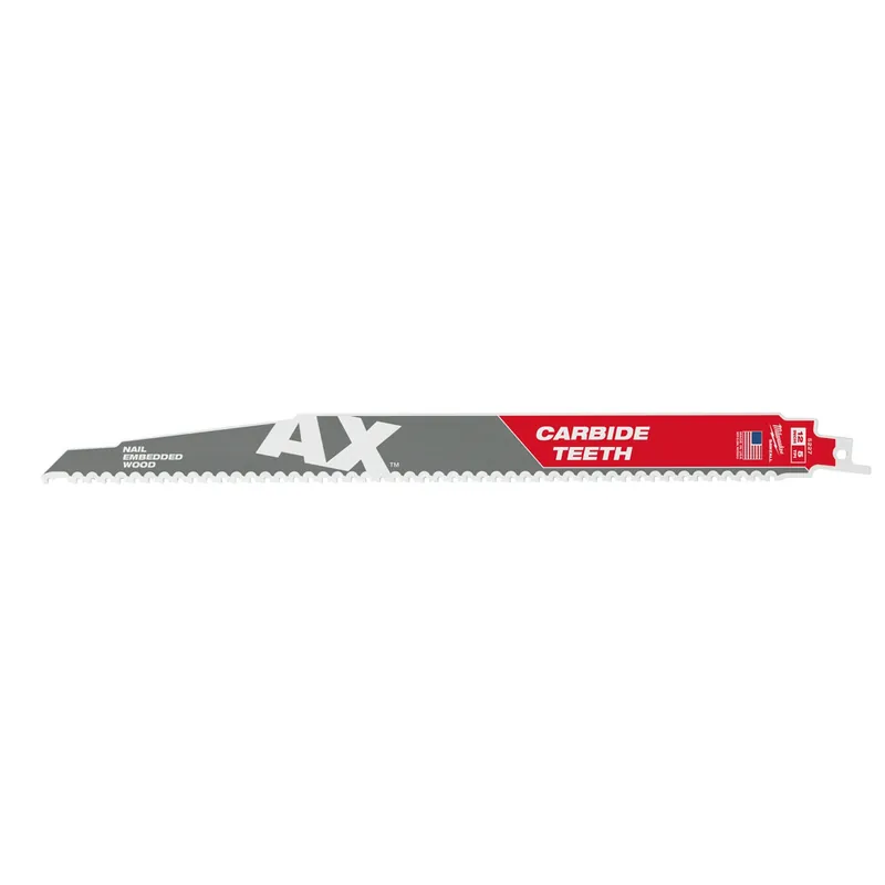 Milwaukee 48-00-5527 The AX Carbide Teeth SAWZALL Blades 12 in 5 TPI