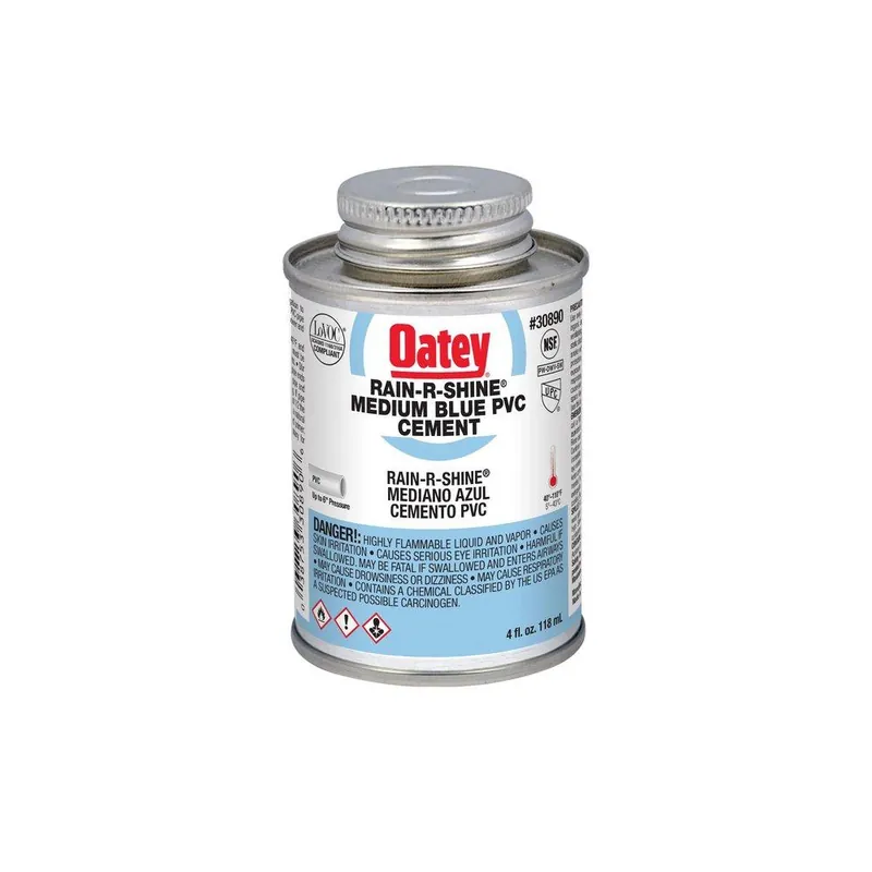 Oatey 30890 4 oz. Fast Set Plastic Blue Pipe Cement