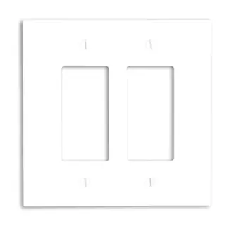 Leviton 88602 Decora 2-Gang Oversized Thermoset White Wallplate