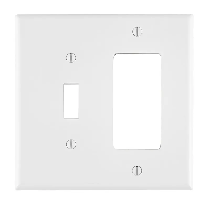 Leviton PJ126-W Combination Wall Plate Midway Size 2 Gang Toggle Decorator