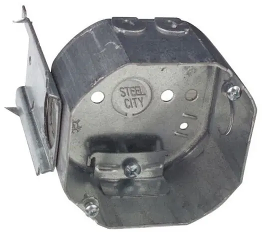 SK0483315-US20260702-105043-0 ABB 54171-NL Steel City 4 Oct. Box 2-1/8 Deep W/L Bracket & NM Clamps 54171-NL - Image 1
