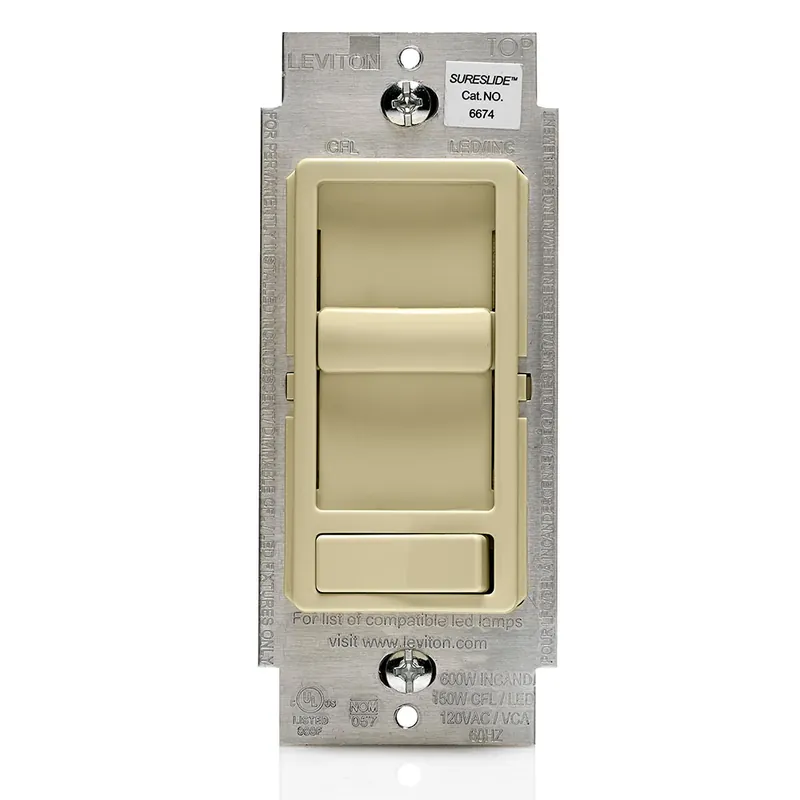 Leviton 6674-P0I Dimmer for 150-Watt Dimmable LED/CFL, 600-Watt Incandescent/Halogen