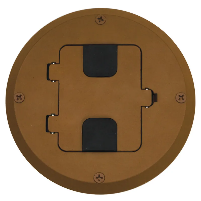 SK0483742-US20260702-105043-0 Hubbell RF515BN Floor Box Kit, Wood Floor Type, Brown - Image 1