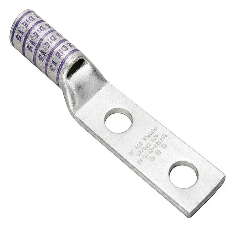 SK0483991-US20260702-105043-0 Hubbell YAZ4C2N YAZ-2N 2-Hole Compression Lug With Inspection Window 4 AWG Stranded Copper Conductor - Image 1