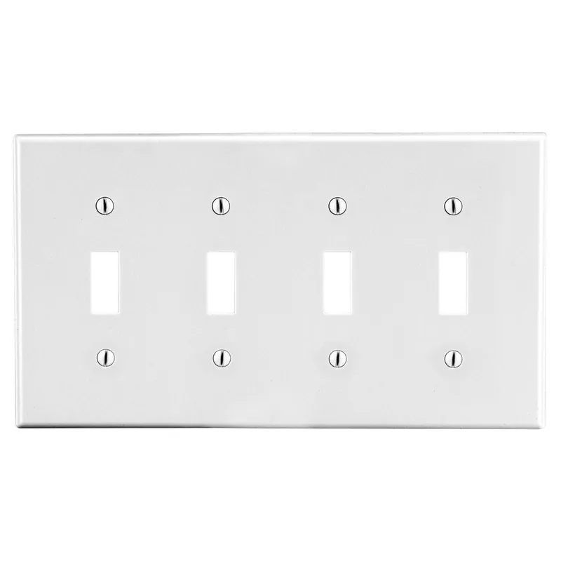 Hubbell PJ4W Wallplate, M-Size, 4 Gal, 4 Tog, White