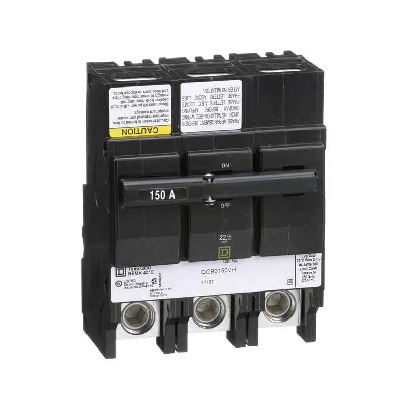 Square D QOB3150VH Miniature Circuit Breaker 150A 240V 3Ph Bolt-On