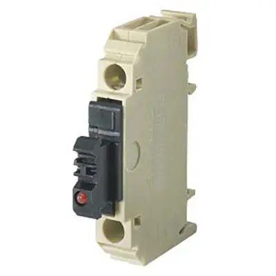 SK0484570-US20260702-105043-0 Siemens 8WA10111SF13 Fuse Terminal Block w/LED 24 VAC/VDC 250V Fuse/800 VAC Bridge 6.3/16A 18-14 AWG 1 Pole - Image 1