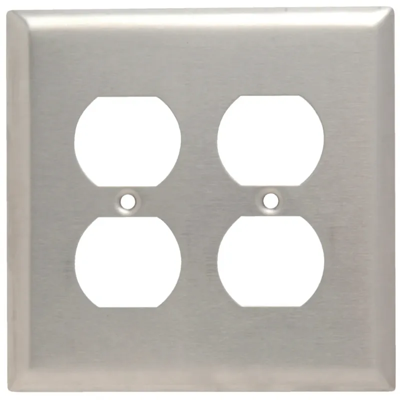 SK0485071-US20260702-105043-0 Legrand SSJ82 Smooth Metal Wall Plate Junior-Jumbo 2gang Duplex - Image 1