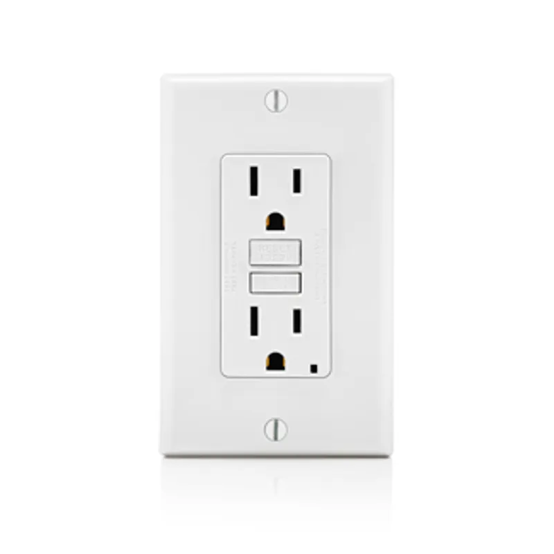 Leviton GFNT1-FW 15 Amp, 125 Volt Receptacle/Outlet, 20 Amp Feed-Through, Self-test SmartLock Pro Slim GFCI