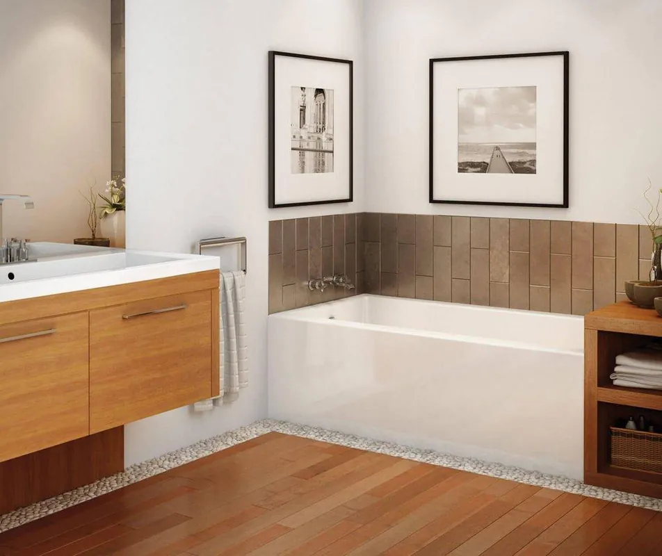 MAAX 105816-L-000-001 Rubix 59-3/4 in. x 30 in. Soaker Alcove Bathtub with Left Drain