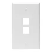 Leviton 41080-2WP Single-Gang QuickPort Wall Plate 2 Ports White