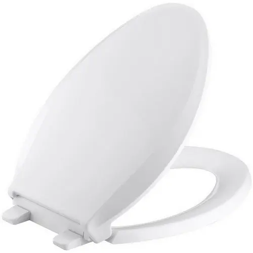 Kohler K-4636-RL-0 Kohler ReadyLatch Cachet Quiet Close Solid Polypropylene Closed-Front Elongated Toilet Seat, 18-11/16 inch L x 14-3/16 inch W x 1-1/8 inch D