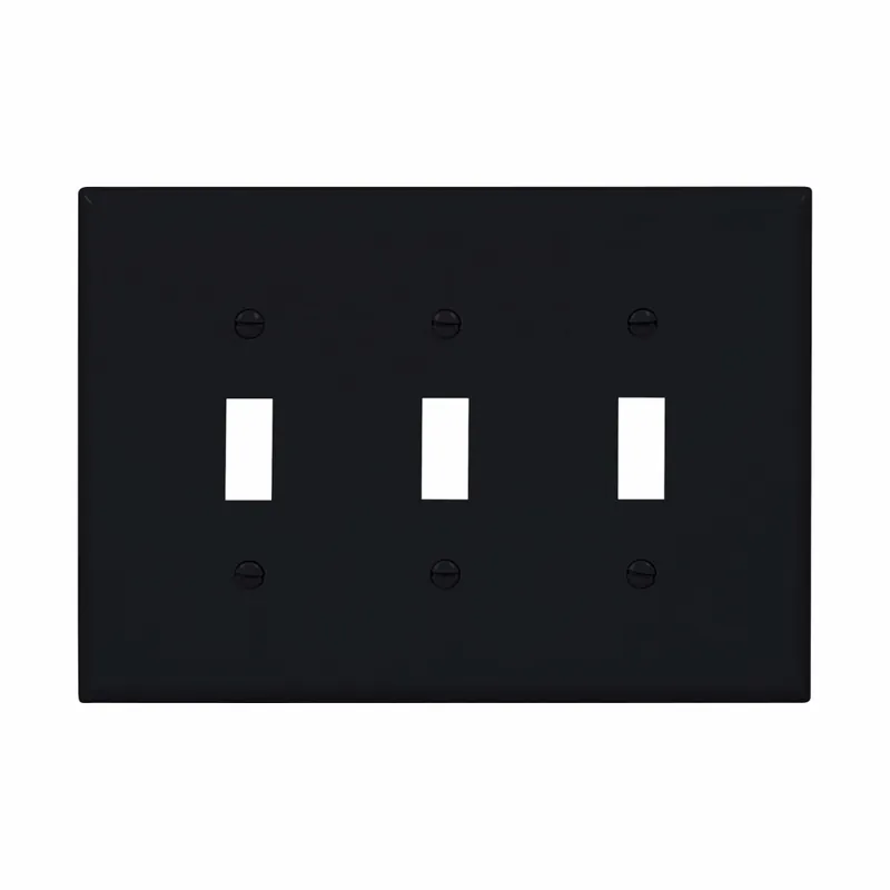 Eaton PJ3BK EWD PJ3BK Wallplate 3G Toggle Poly 032664580253