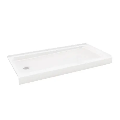 Bootz Industries 010-1001-00 ShowerCast 60 inch x 30 inch x 5 inch Porcelain Enamel Left Hand Drain Rectangular Shower Base