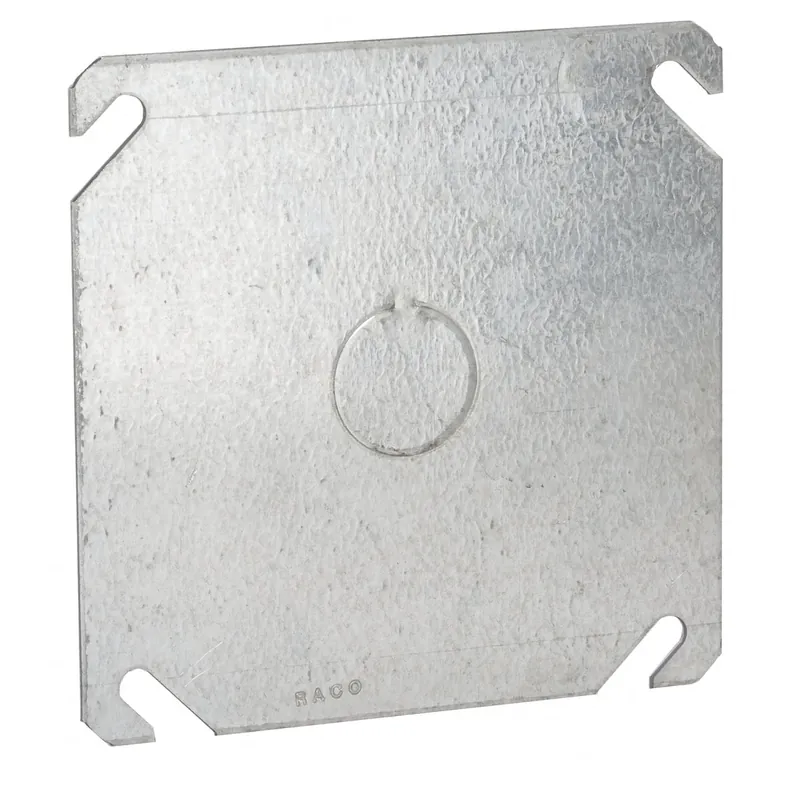 SK0485786-US20260702-105043-0 Hubbell 753 RACO 4SQ Blank Cover - 1/2 KO in Center - Image 1