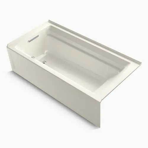 SK0485846-US20260702-105043-0 Kohler K-1125-LA-96 Archer 72 inch x 36 inch x 19 inch Acrylic Alcove Soaking Bath Tub, Left Hand Drain, Biscuit - Image 1