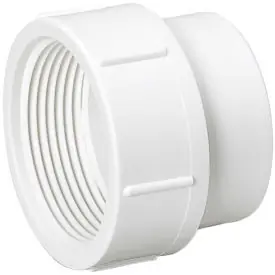 SK0486289-US20260702-105043-0 Mueller 05925 Streamline Cleanout Adapter, 4 in, Spigot x FNPT, SCH 40/STD, PVC - Image 1