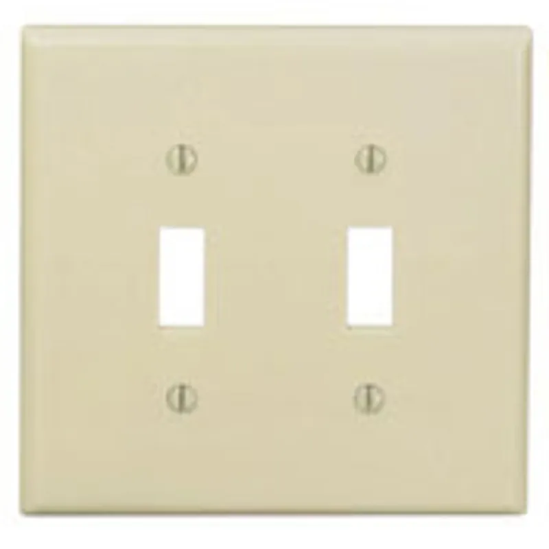 Leviton PJ2-E 2-Gang Toggle Switch Wallplate Midway Size Black