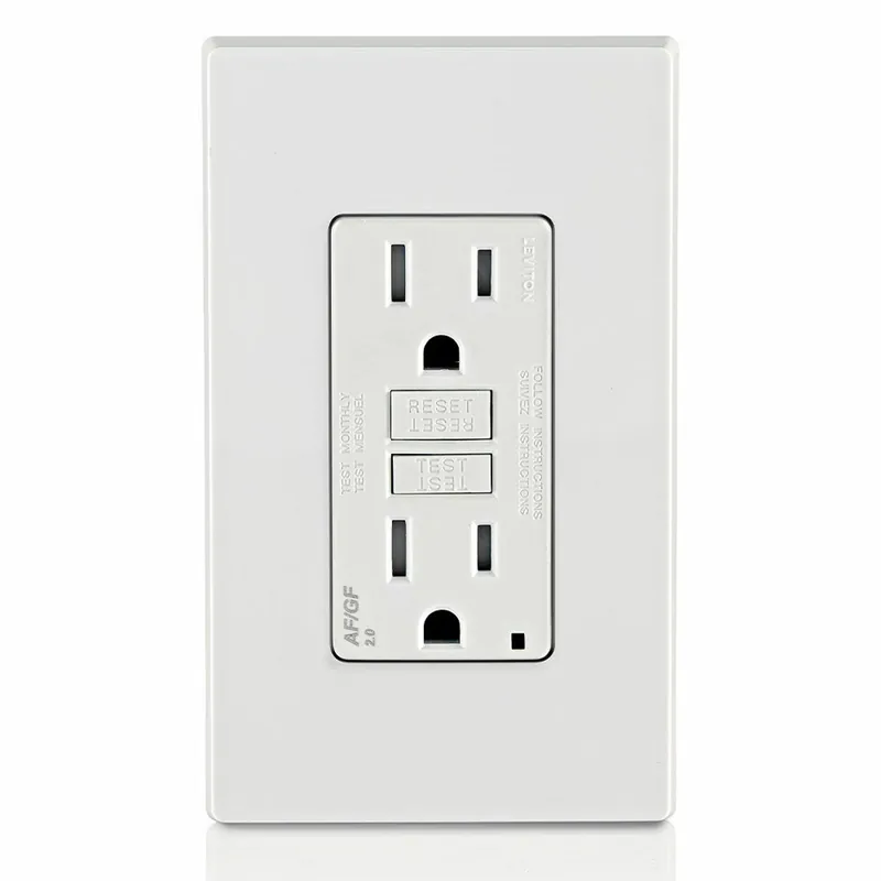 Leviton AGTR1-W AFCI/GFCI Receptacle, 15 Amp, 125 VAC, Dual Function, Tamper Resistant