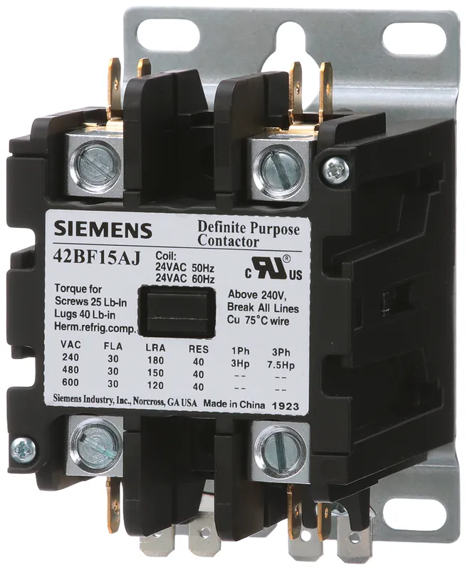 SK0486682-US20260702-105043-0 Siemens 42BF15AG Contactor, 42DP, 30A, 2P, NO Open, 208-240V - Image 1