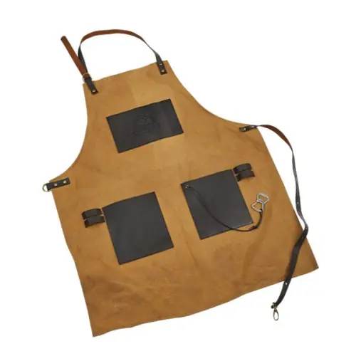 SK0486792-US20260702-105043-0 Pit Boss 67285 Canvas/Leather Heavy-Duty Grilling Apron, Brown - Image 1