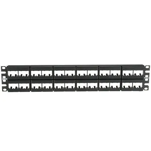 SK0486954-US20260702-105043-0 Panduit CPP48WBLY Mini-Com 48-Port Faceplate Modular Patch Panel, 2 RU, Black - Image 1