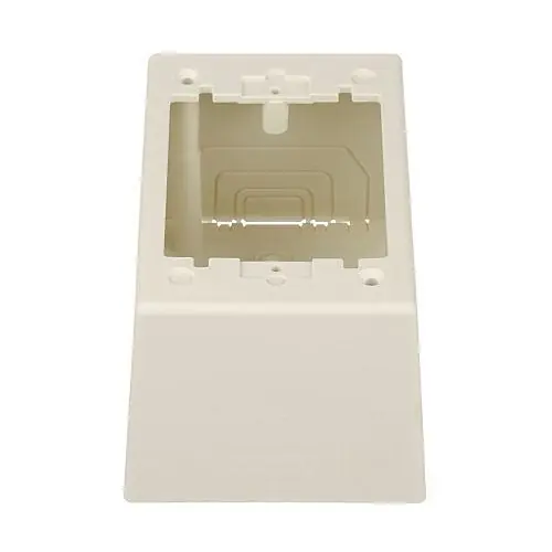 Panduit JBP1DIW Pan-Way Power Rated Deep Surface Mount Raceway Junction Box, 1-Gang, 2-Piece, Off-White