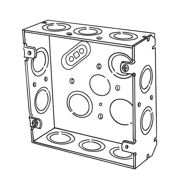 SK0487265-US20260702-105043-0 Appleton 4SJ-EK Square Box, Steel, 29.5 cu-in, 14 Outlets, 14 Knockouts - Image 1